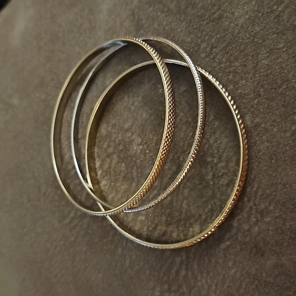 5/$25 Set of Three Textured Bangle Bracelets - Picture 2 of 6